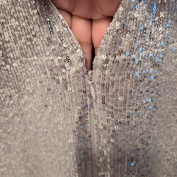 Abercrombie Silver Sequin Midi Dress - Picture 7 of 8